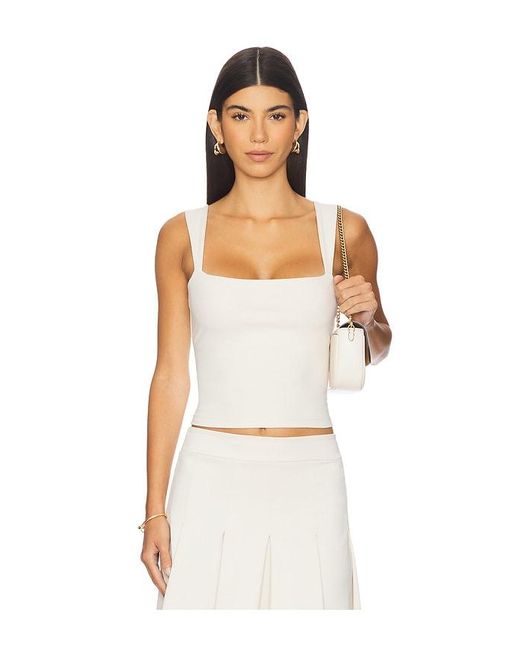Susana Monaco White Wide Angle Strap Tank Top