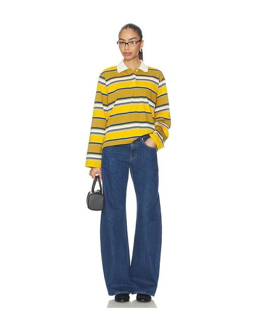 GRLFRND Yellow Long Sleeve Polo