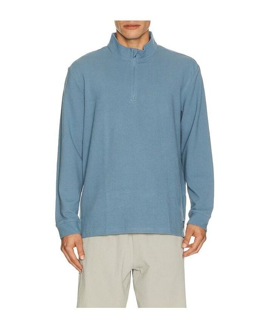 Vintage Summer Blue Performance Diamond Tech Quarter Zip for men