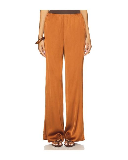 GOOD AMERICAN Orange Satin Pull-On Pants