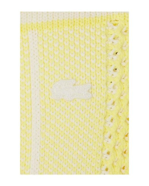Lacoste White Jacquard Graphique Cardigan