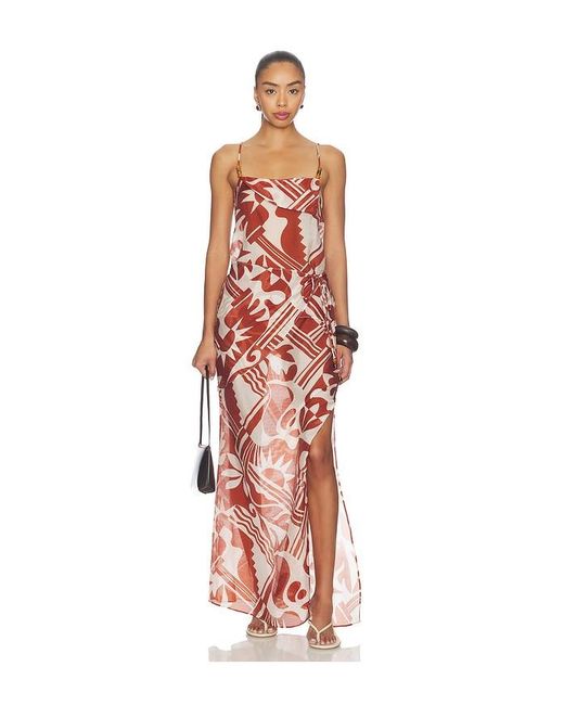 L'academie Red Caila Maxi Skirt