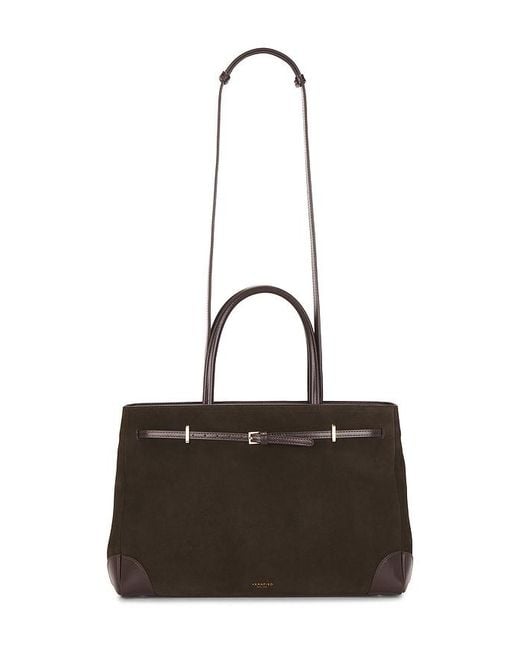 VERAFIED Brown Suede Book Tote Bag