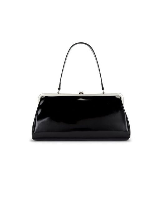 Markgong Black Large Embroidered Metal Clasp Bag