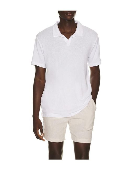 Vintage Summer White Boucle Jersey Polo for men