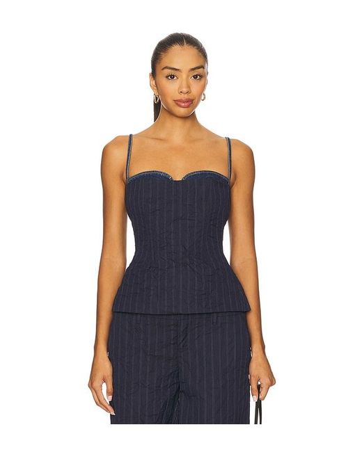 Jonathan Simkhai Blue Jennings Bustier Top