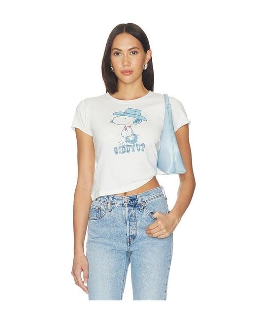 Junk Food Blue Giddy Up Snoopy Tee