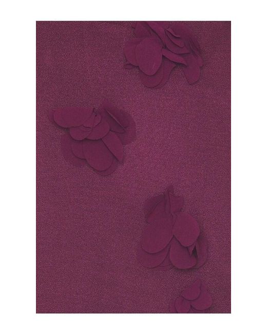 Jonathan Simkhai Purple Tessa Short Sleeve Floral Applique Top