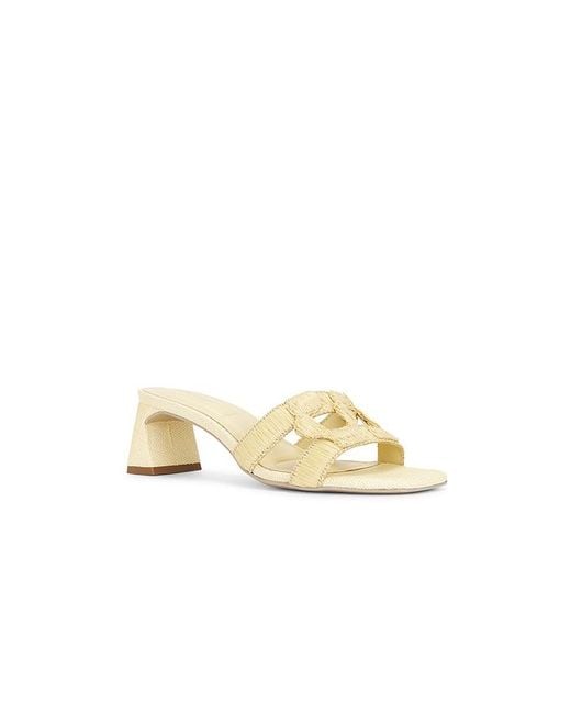Jonathan Simkhai White Monogram Raffia Block Heel