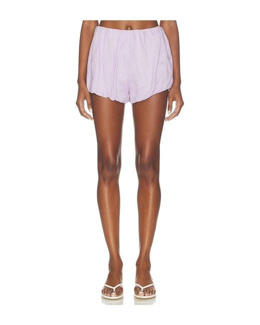 AEXAE White X Revolve Linen Balloon Short