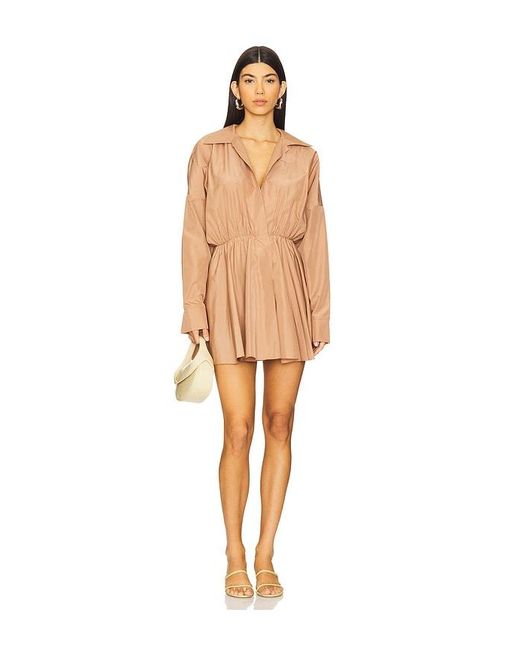 Norma Kamali Super Oversized Shirt Mini Dress Natural