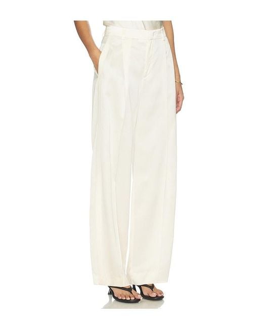 Vince White High Waist Satin Trouser