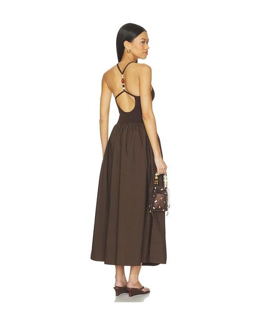 L'academie Brown 'Academie Jinjara Beaded Halter Dress
