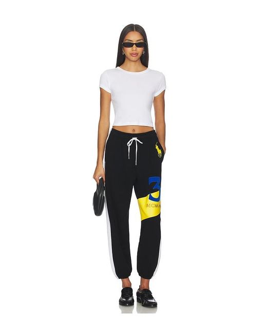 Polo Ralph Lauren Black X Revolve Graphic Fleece Jogger Sweatpant