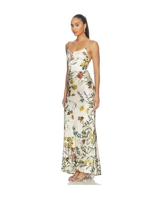 Alice + Olivia White Montana Cowl Strapy Back Maxi Dress