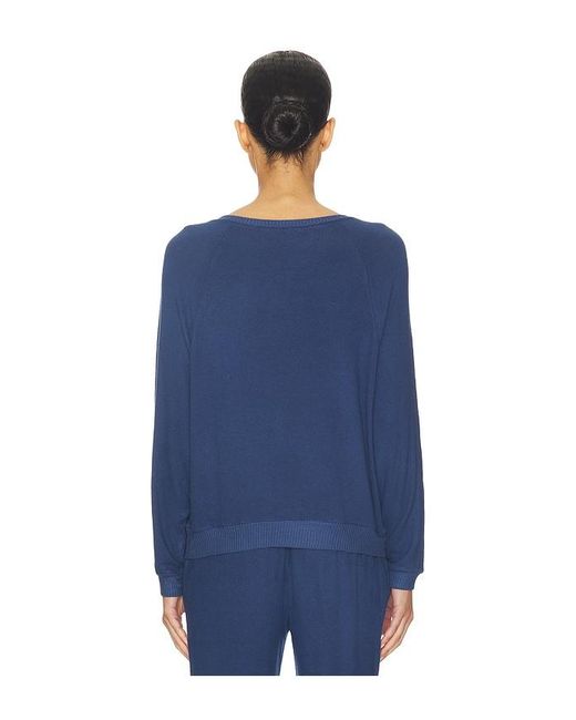 Eberjey Blue Cozy Time Crew Neck Pullover