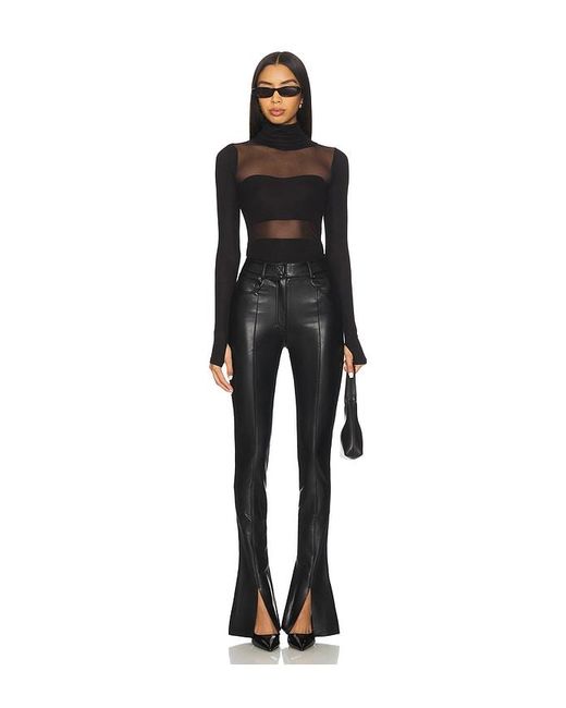 Michael Lauren Black Rem Long Sleeve Fitted Turtleneck Top