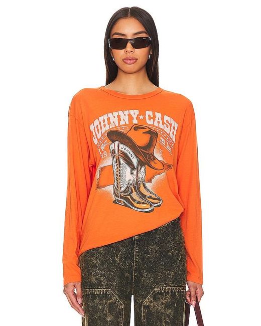 Daydreamer Orange Johnny Cash Boots And Hat Tee