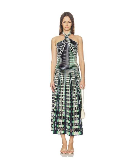Jonathan Simkhai Green Drue Midi Skirt