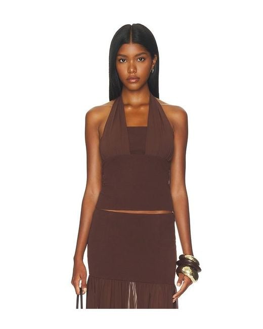Seven Wonders Brown Nyra Tailored Halter Top