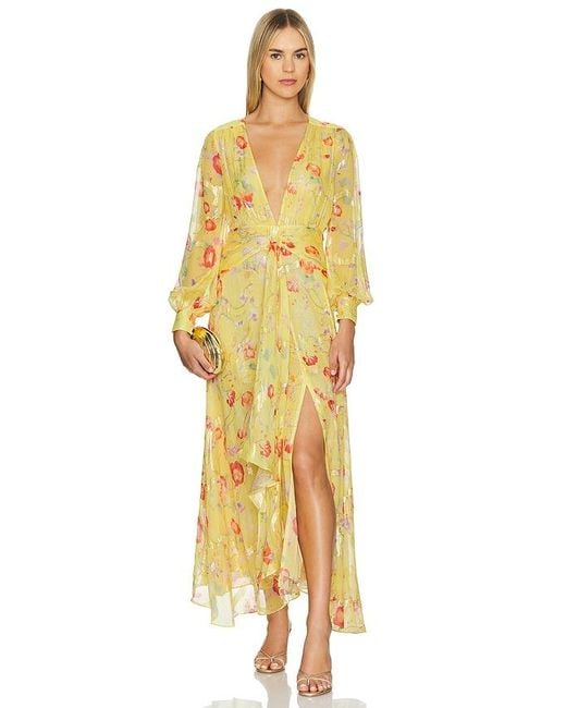 RIXO London Meera Dress in Yellow | Lyst