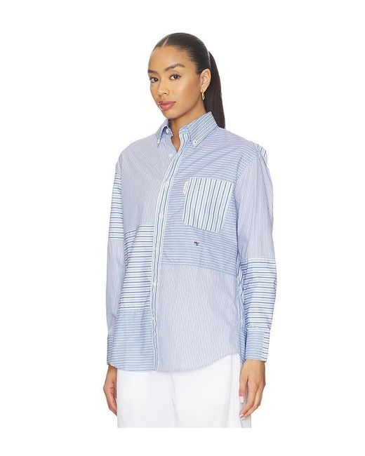 HOMMEGIRLS Blue Patchwork Shirt