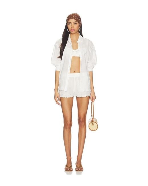 LoveShackFancy White Shorts Ocean