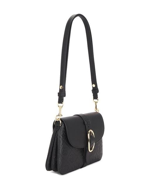 Tory Burch Black T Monogram Pebble Soft Small Shoulder Bag