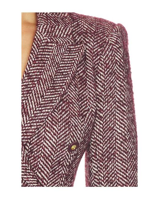L'Agence Purple Karima Double Breasted Cinched Waist