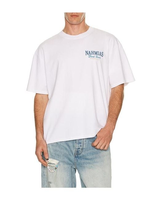 NAHMIAS White Boat Tours Boxy T-Shirt for men