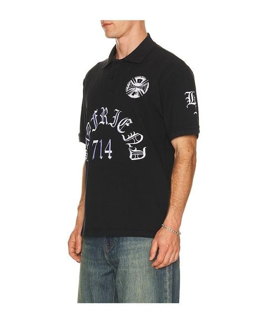 Badfriend Black Best Out Embroidered Knit Polo for men