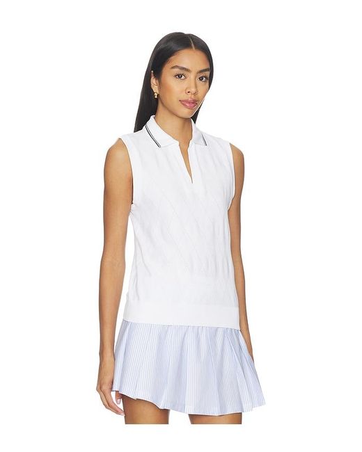Varley White Marit Seamless Polo Top