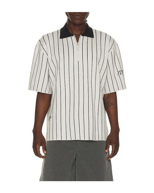 MADFRENZY Gray Knit Polo for men