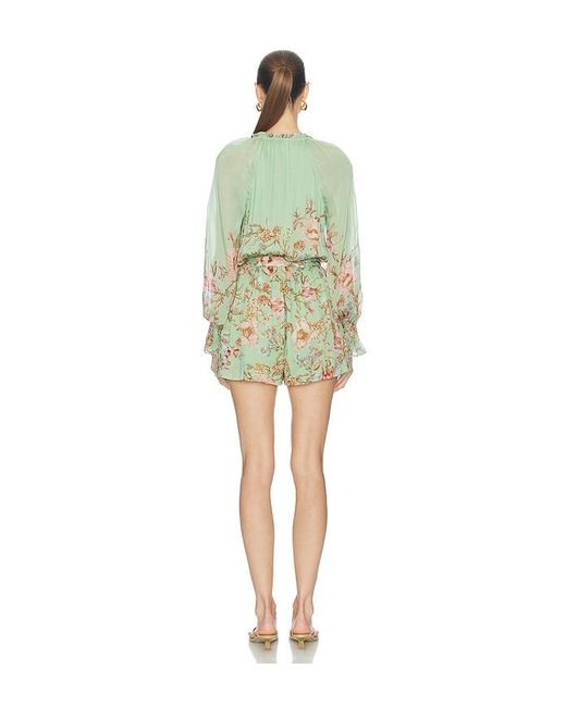 Hemant & Nandita Green Romper With Tie Belt