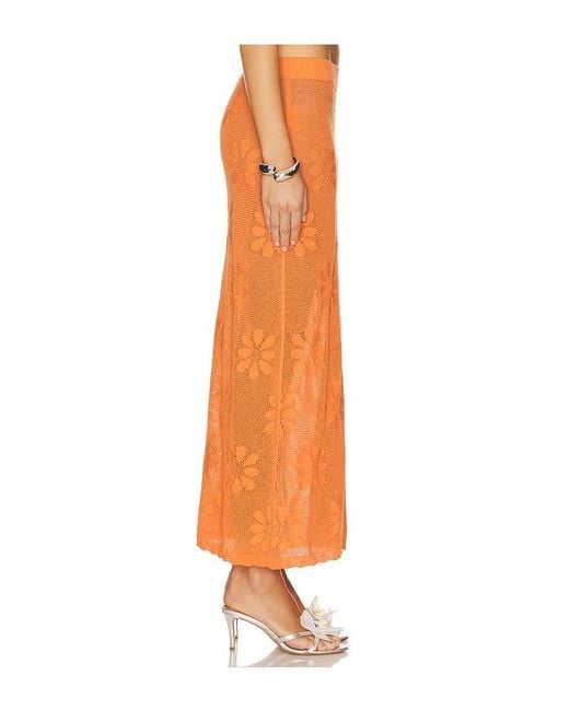 Asta Resort Orange Bruna Crochet Skirt