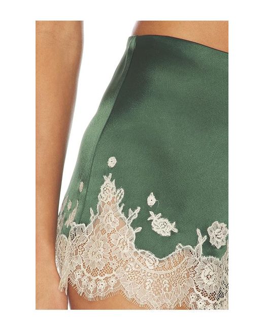 Alice + Olivia Green Elissa Cutaway Lace Short