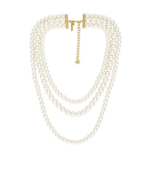 Lele Sadoughi White Three Strand Necklace