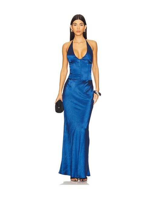 Runaway the Label Blue Asada Maxi Dress