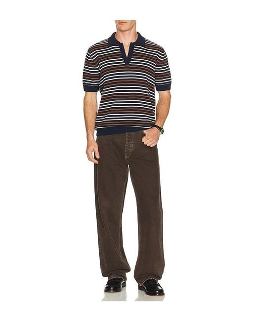 Percival Black Casa Martini Knitted Polo for men