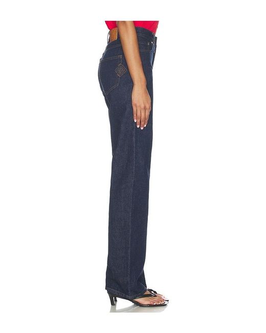 Casablanca Blue Selvedge Embroidered Laurel Jeans