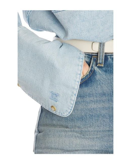Helsa Blue Washed Denim Shirt