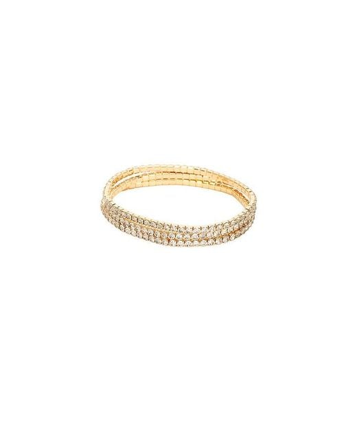 Ettika White Crystal Elastic Bracelet Set