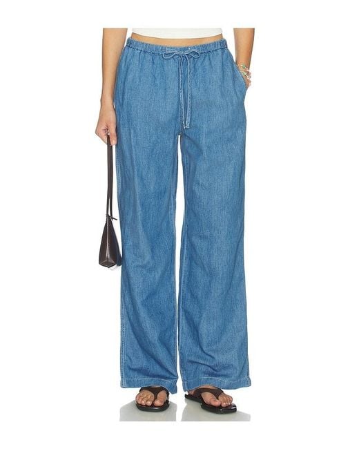 Madewell Blue Pull On Tie Waist Pant
