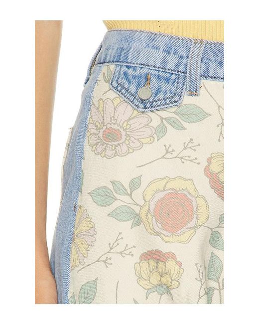 Blank NYC White Floral Denim Short