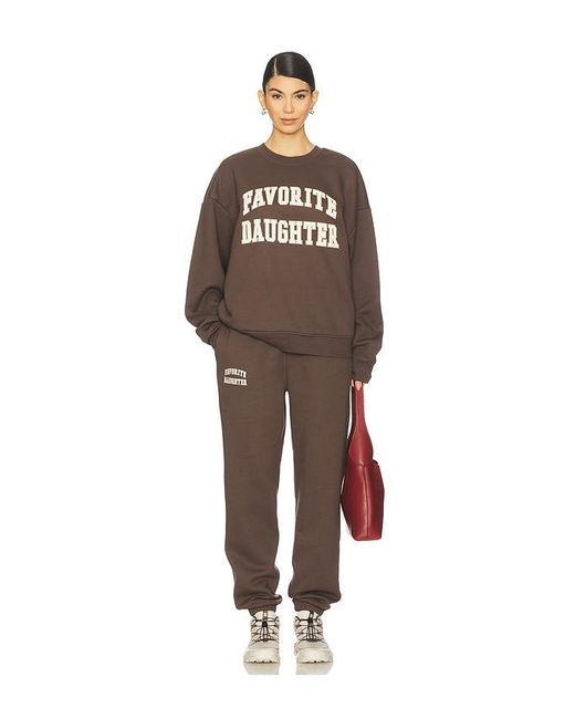 FAVORITE DAUGHTER Brown Collegiate Sweatshirt