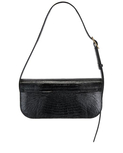 Flattered Lillie Lizard Shoulder Bag Black