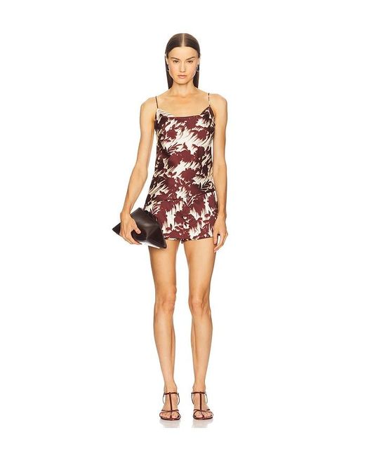 Marques'Almeida Red Bonded Satin Mini Skirt