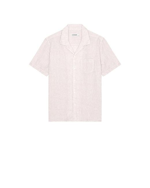 J.Lindeberg White Elio Linen Shirt for men