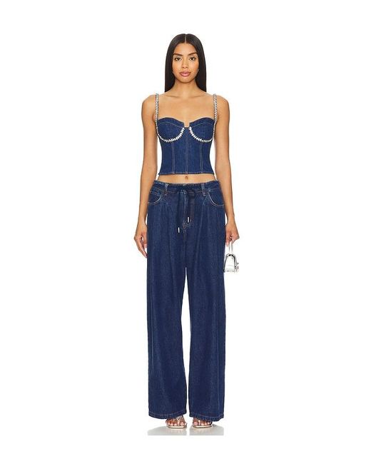 superdown Blue Ash Bustier Top