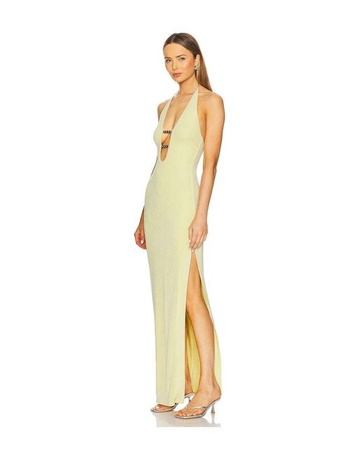Misha Metallic Yesenia Slinky Maxi Dress